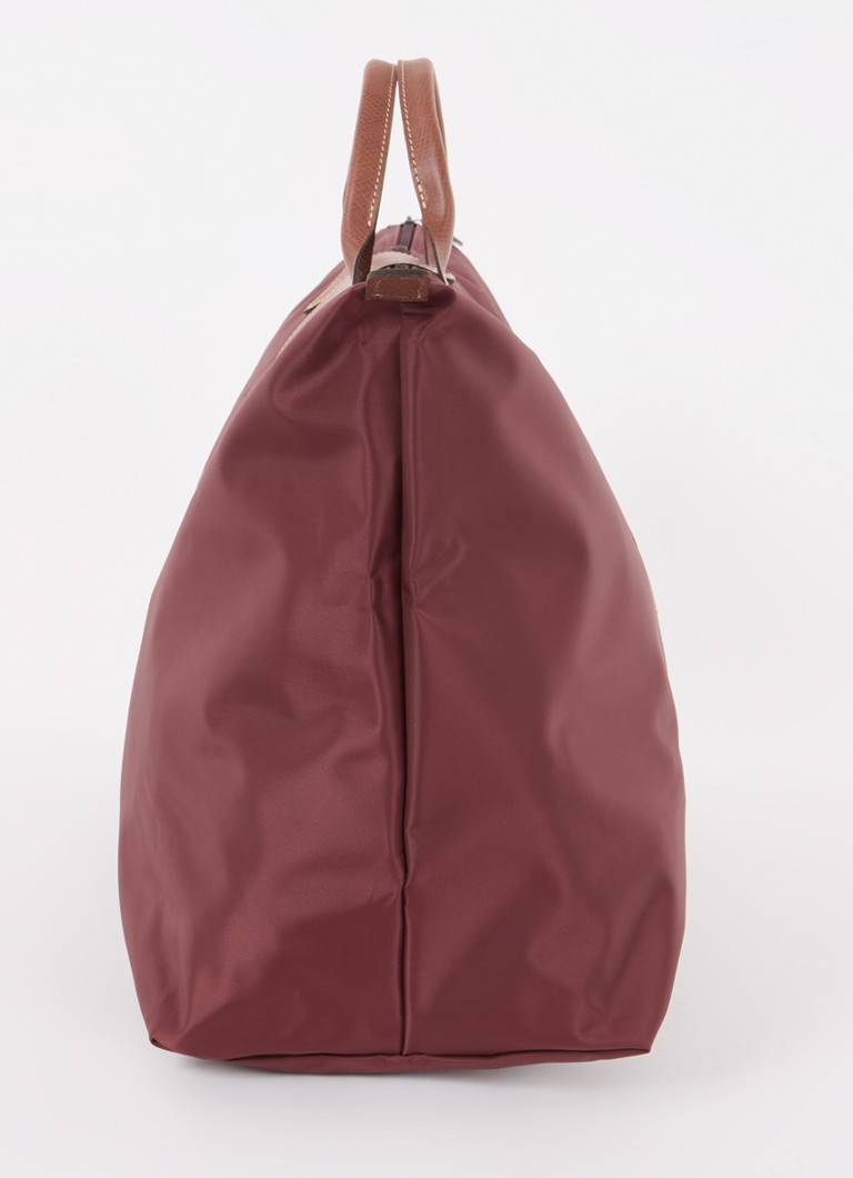 Geantă Longchamp Le Pliage Original, mărimea M, cu detalii din piele.