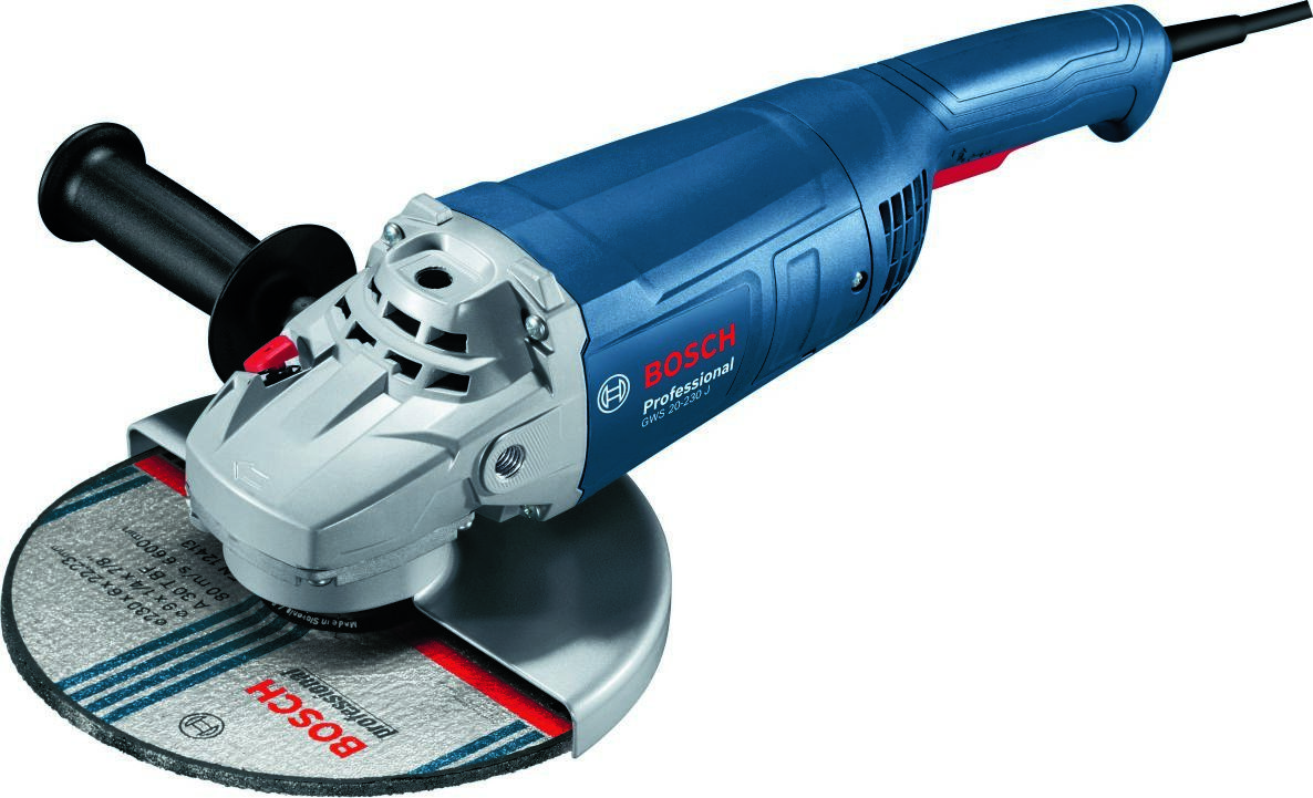 „Bosch Blue 06018C1302 GWS 20-230 J“ kampinis šlifuoklis dėžutėje su papildoma rankena