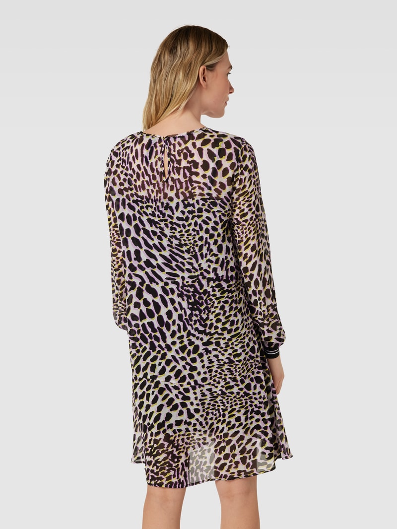 Knielanges Kleid mit Animal-Print in flieder
