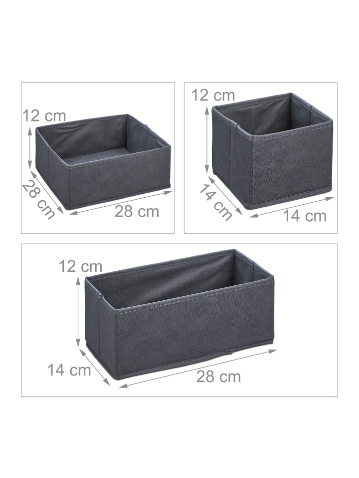 relaxdays 6-tlg. Schubladen Organizer Set in Grau günstig kaufen onesize