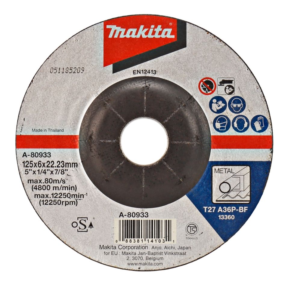 Makita pribor A-80933 Disk za skidanje neravnina 125x6.0mm čelik