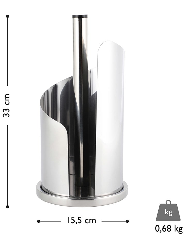 Echtwerk Küchenrollenhalter in Silber - (H)33 x Ø 15,5 cm günstig kaufen onesize