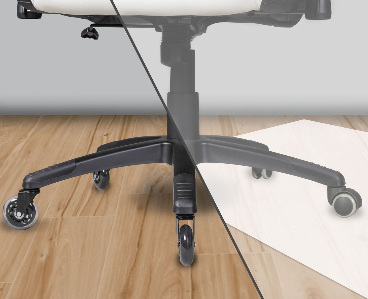 Amstyle 5er Set Bürostuhlrollen 7 x 7 x 3 cm Schwarz