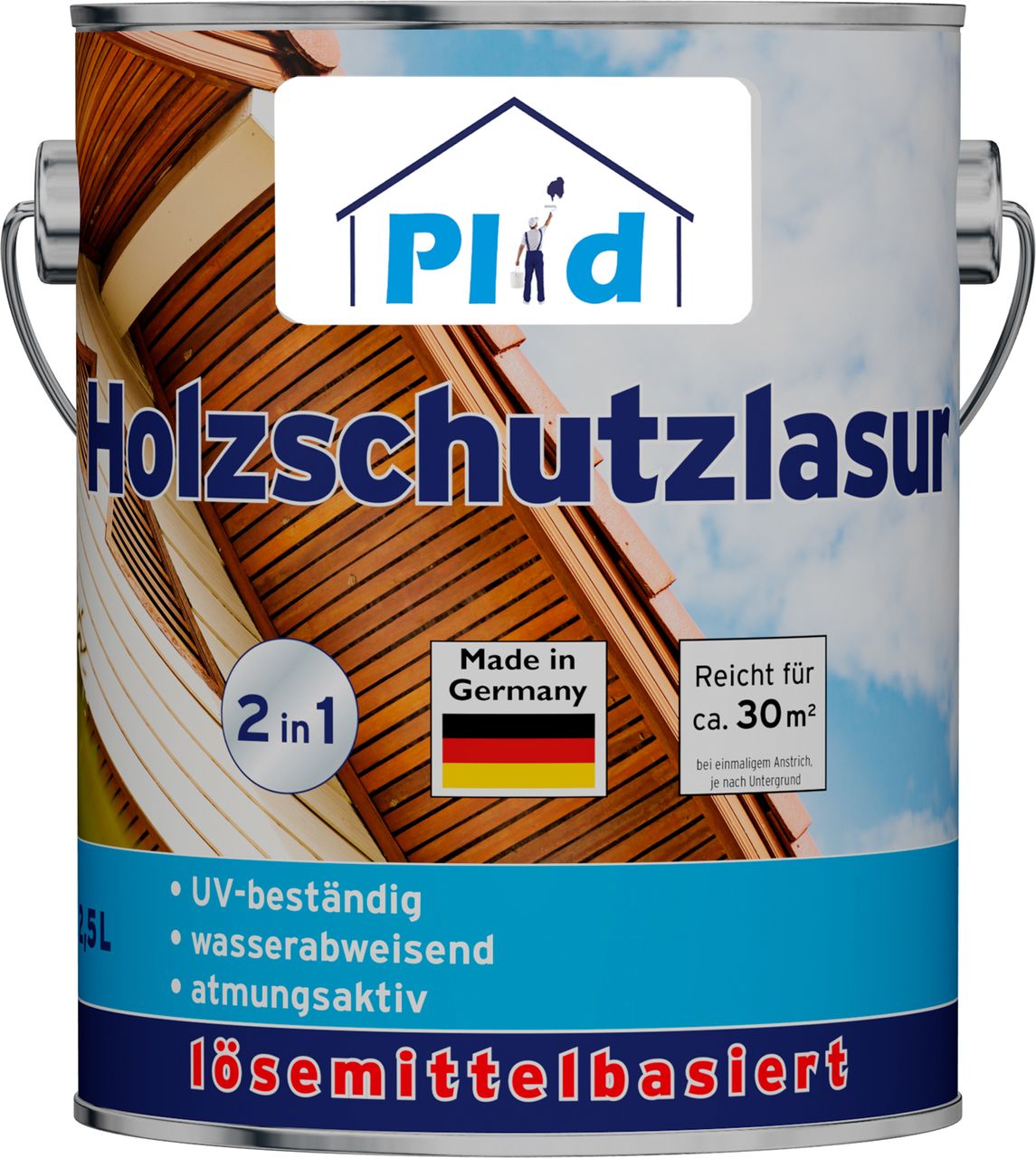 Plid Premium Holzschutzlasur Holzlasur Holzschutz Holzgrundierung Nussbaum