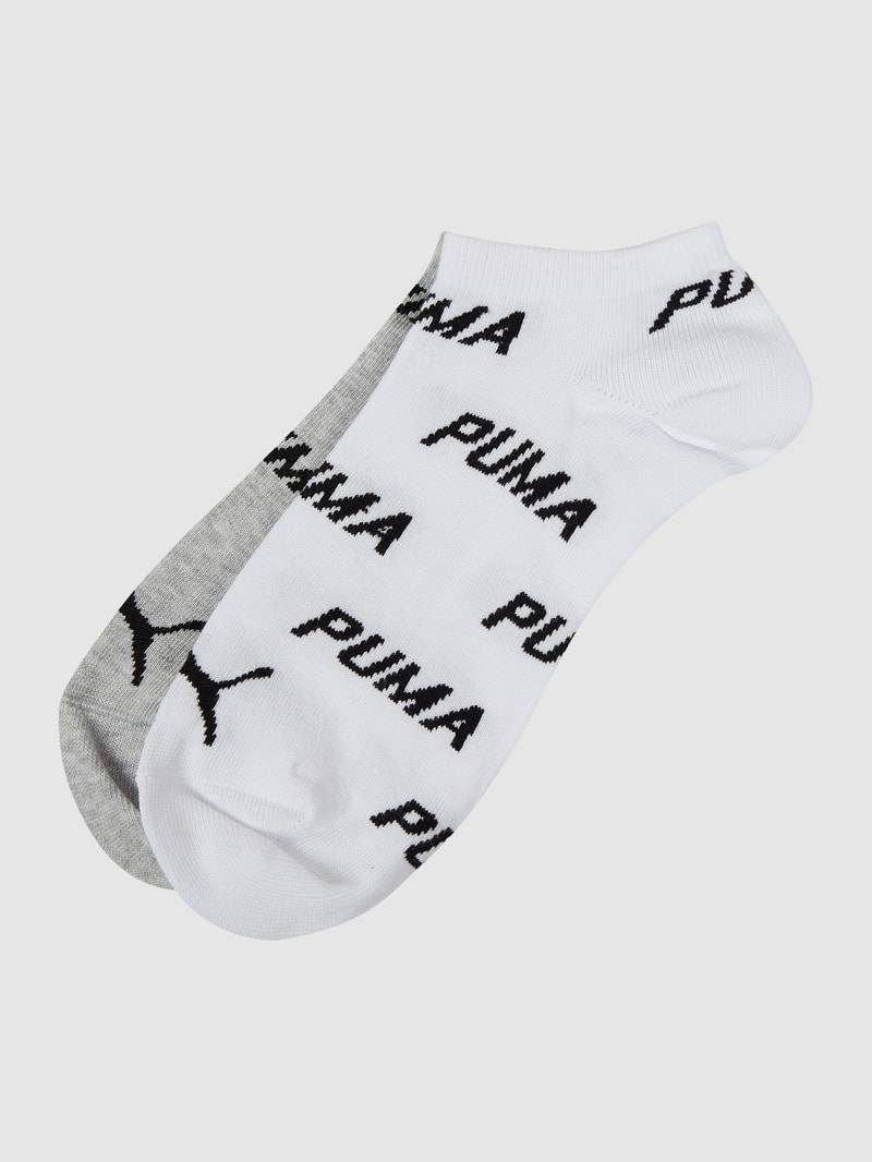 Sneakersocken mit Logo-Muster im 2er-Pack in weiß