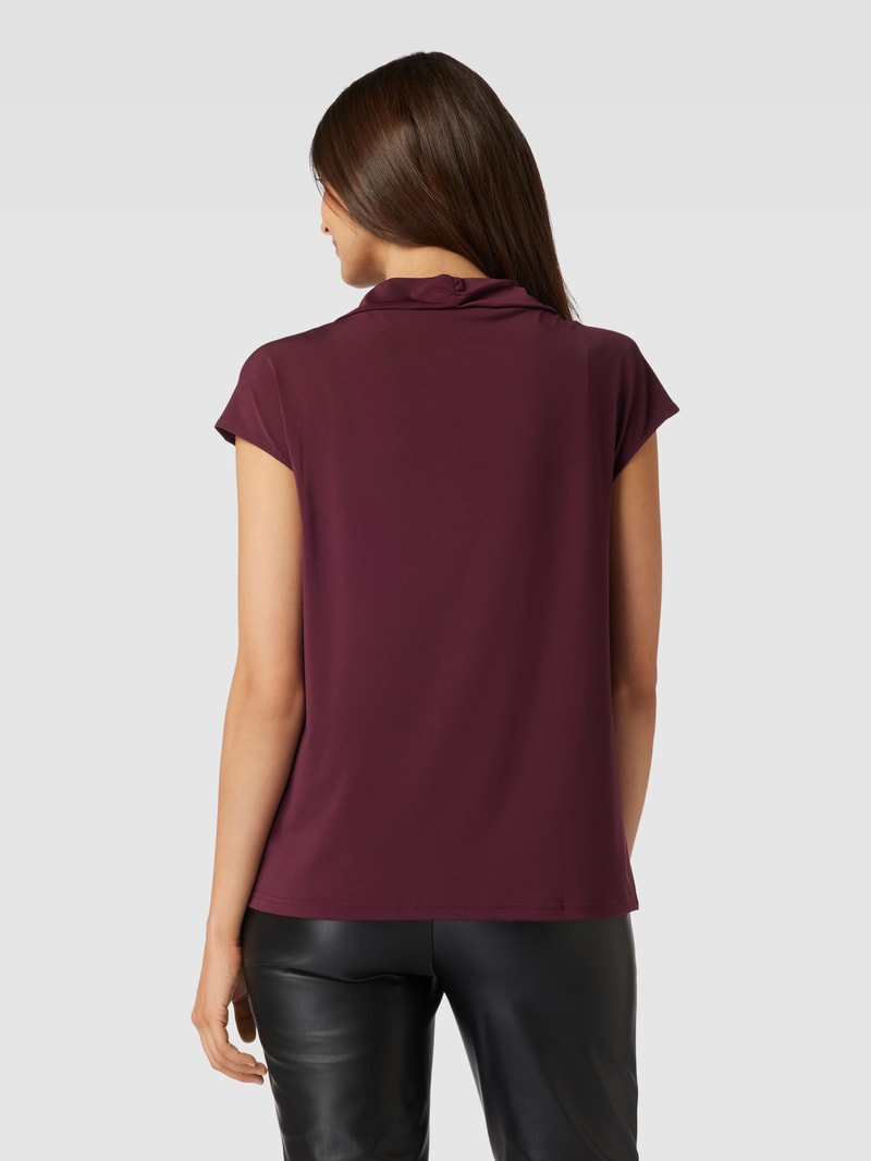 Blusenshirt mit Wasserfall-Ausschnitt in bordeaux rot