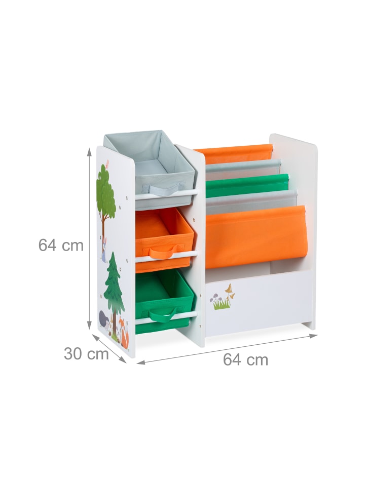relaxdays Kinderregal in Bunt - (B)64 x (H)64 x (T)30 cm günstig kaufen onesize