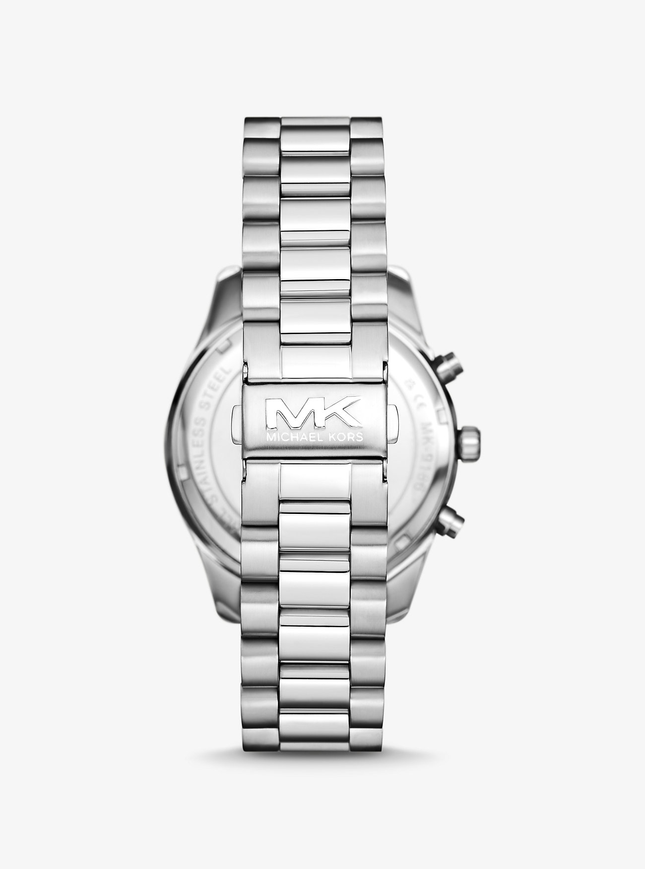 Oversized Lexington Silver-Tone Watch and Crocodile-Embossed Leather Card Case Gift Set - SILVER
