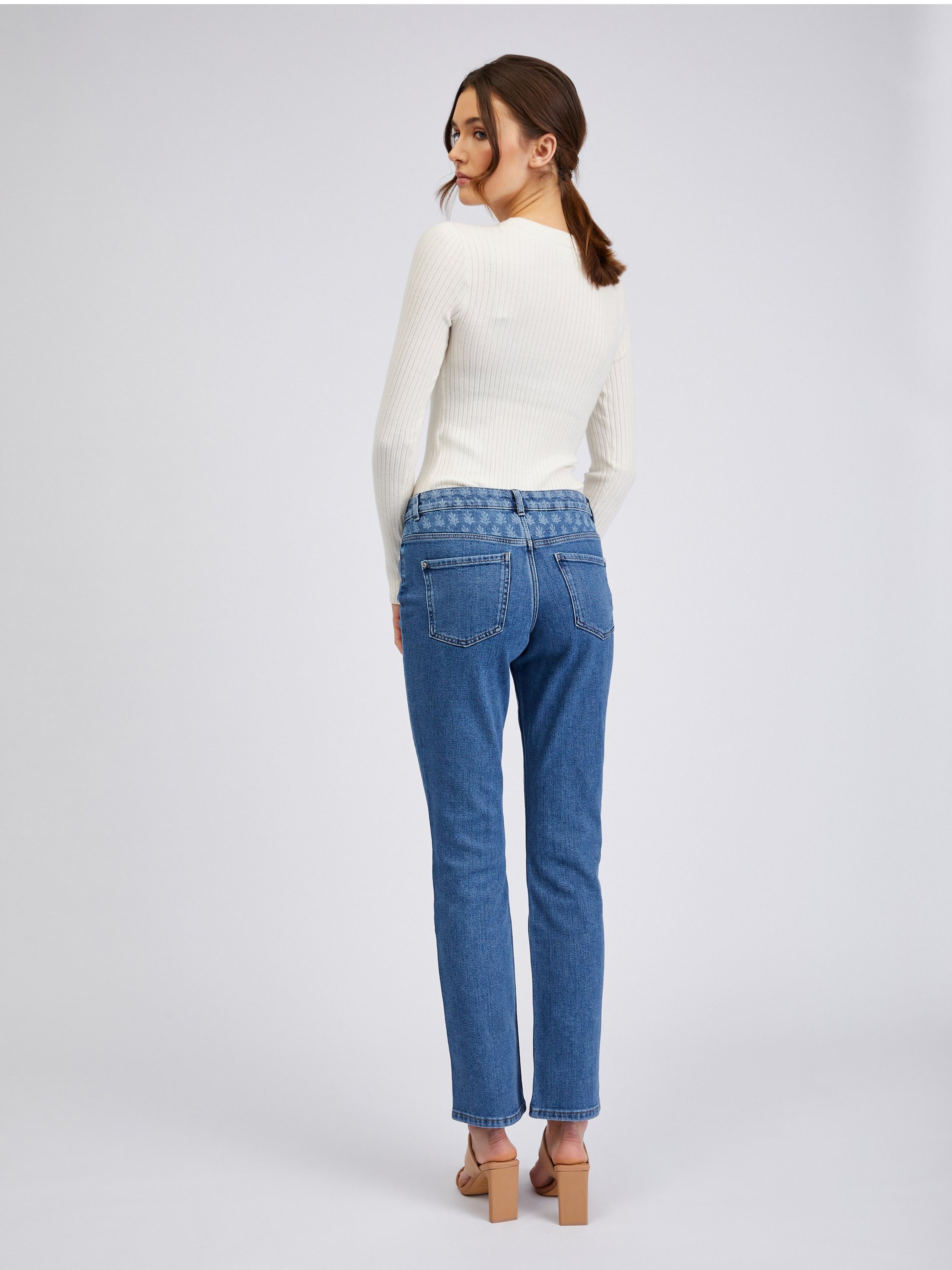 Blaue Straight Fit Damen Jeans ORSAY