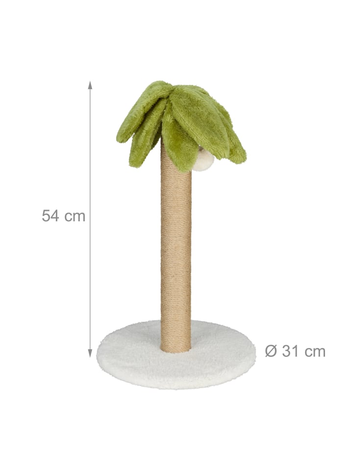 relaxdays Kratzsäule in Natur/ Grün - (H)54 x Ø 31 cm günstig kaufen onesize