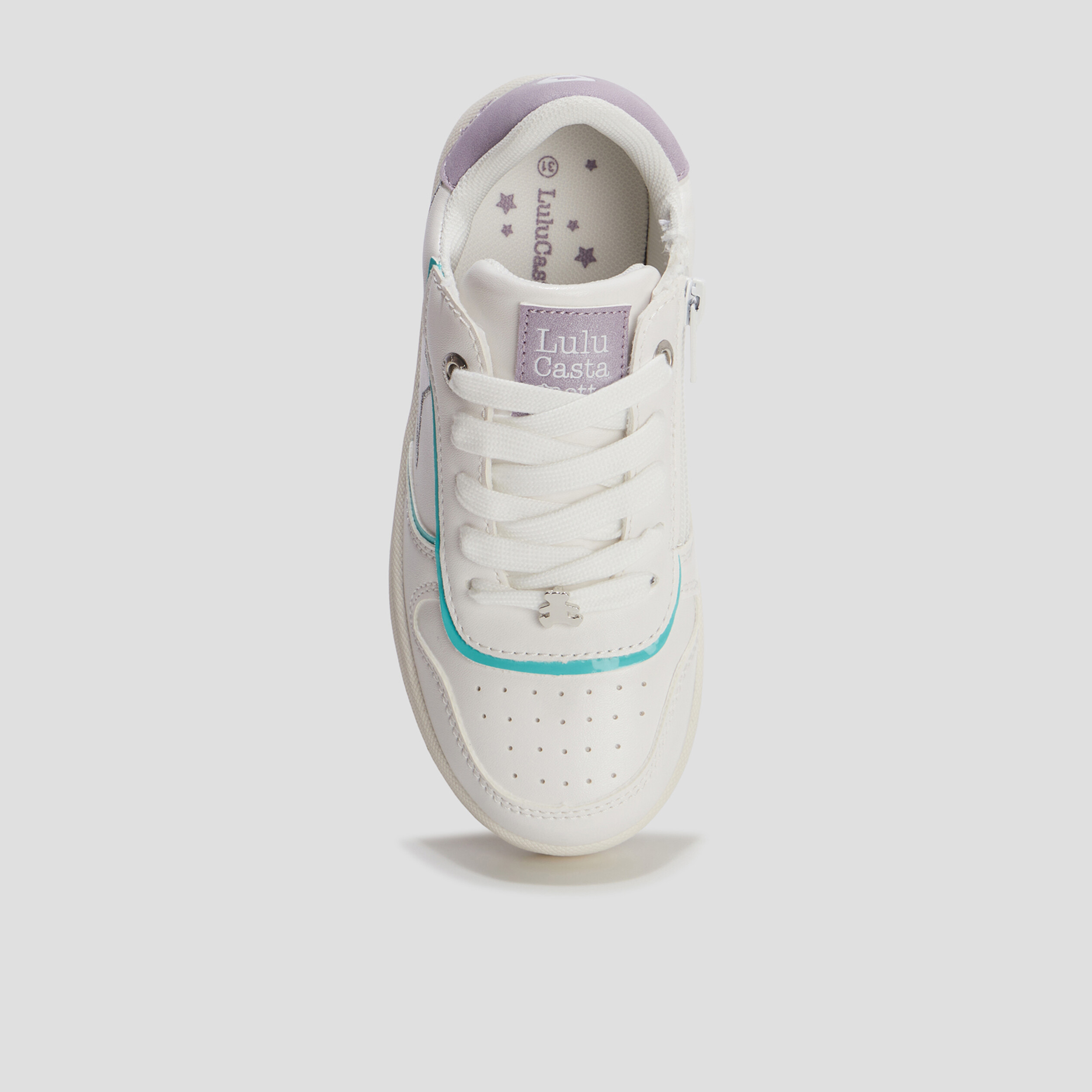 Tennis zippées Lulu Castagnette blanc fille | La Halle