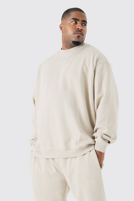 Plus kastiger Oversize Trainingsanzug mit B 1/4 Reißverschluss