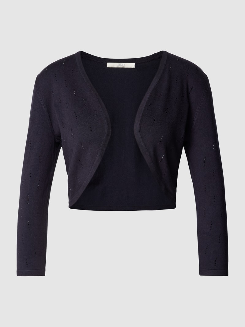 Cocktailjacke mit Ziersteinbesatz in marineblau meliert