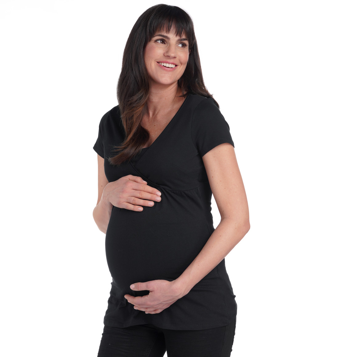 2 Damen Umstands-T-Shirts mit Stillfunktion