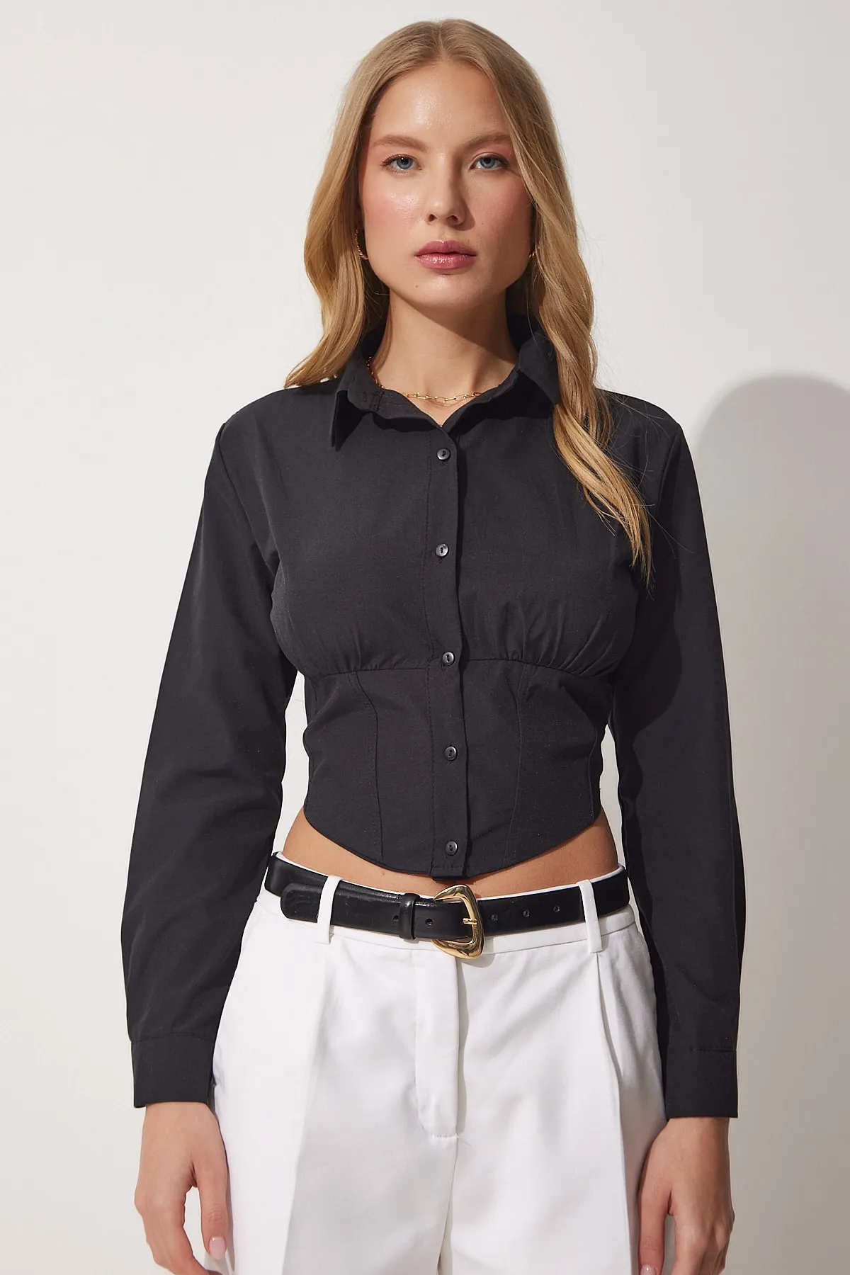 Happiness İstanbul  Hemd - Schwarz - Slim Fit
