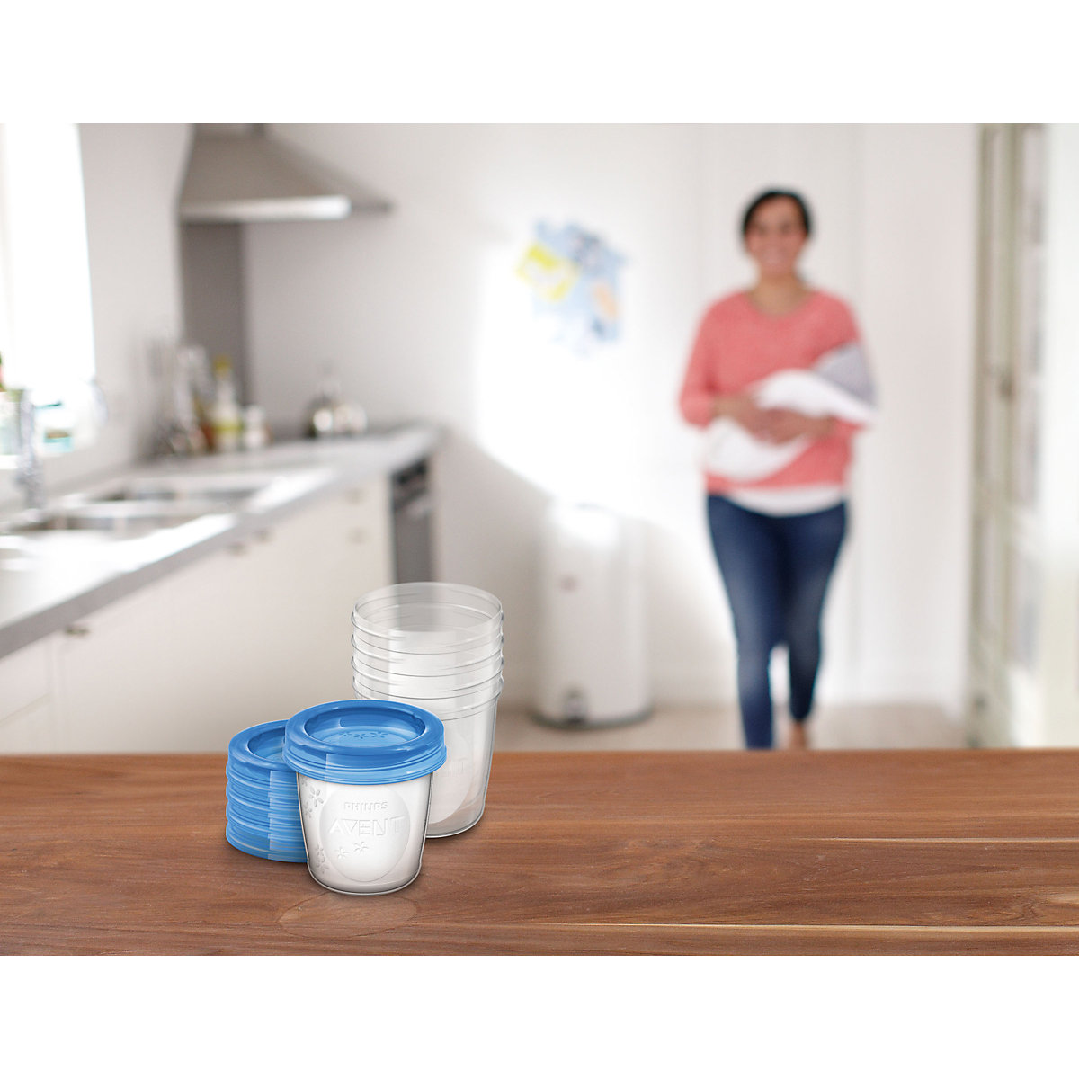 Muttermilch Becher SCF619/05, 5 x 180 ml inkl. Deckel