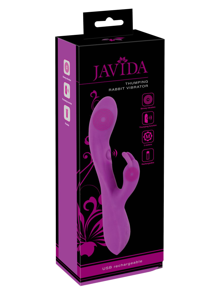 Javida Rabbitvibrator Thumping Rabbit Vibrator in lila günstig kaufen 23 cm