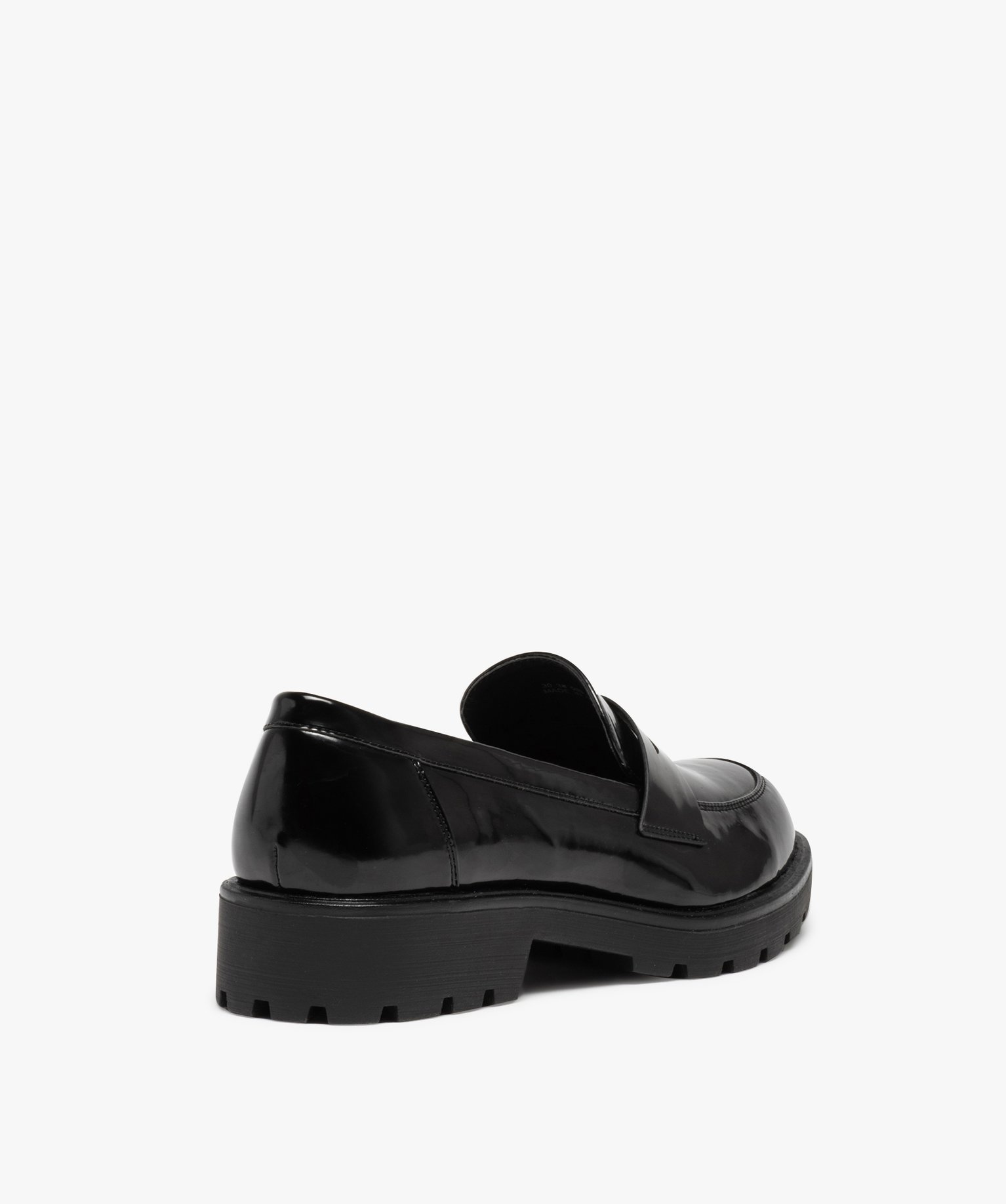 Mocassins femme vernis à semelle crantée noir | GEMO