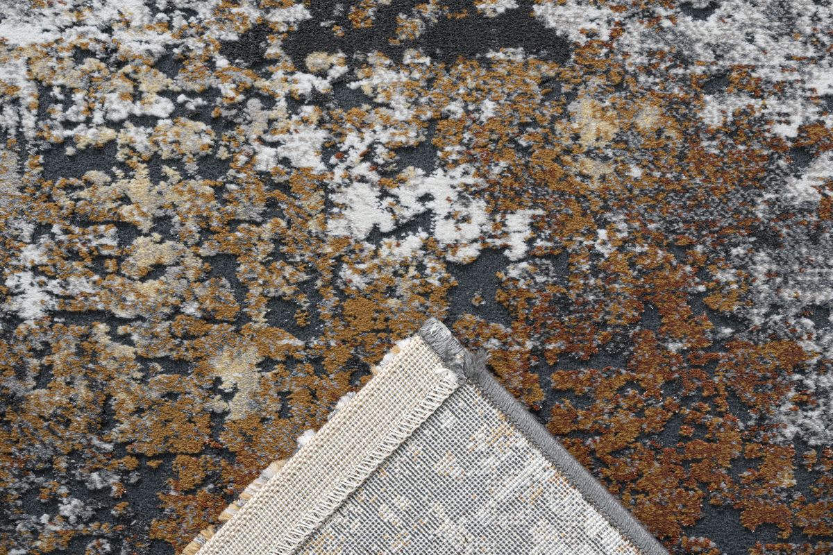 Webteppich Samira Dunkelgrau-Gold-Orange 240 x 330 cm