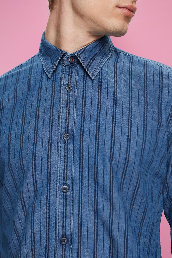 Schmal geschnittenes Jeanshemd mit Streifen