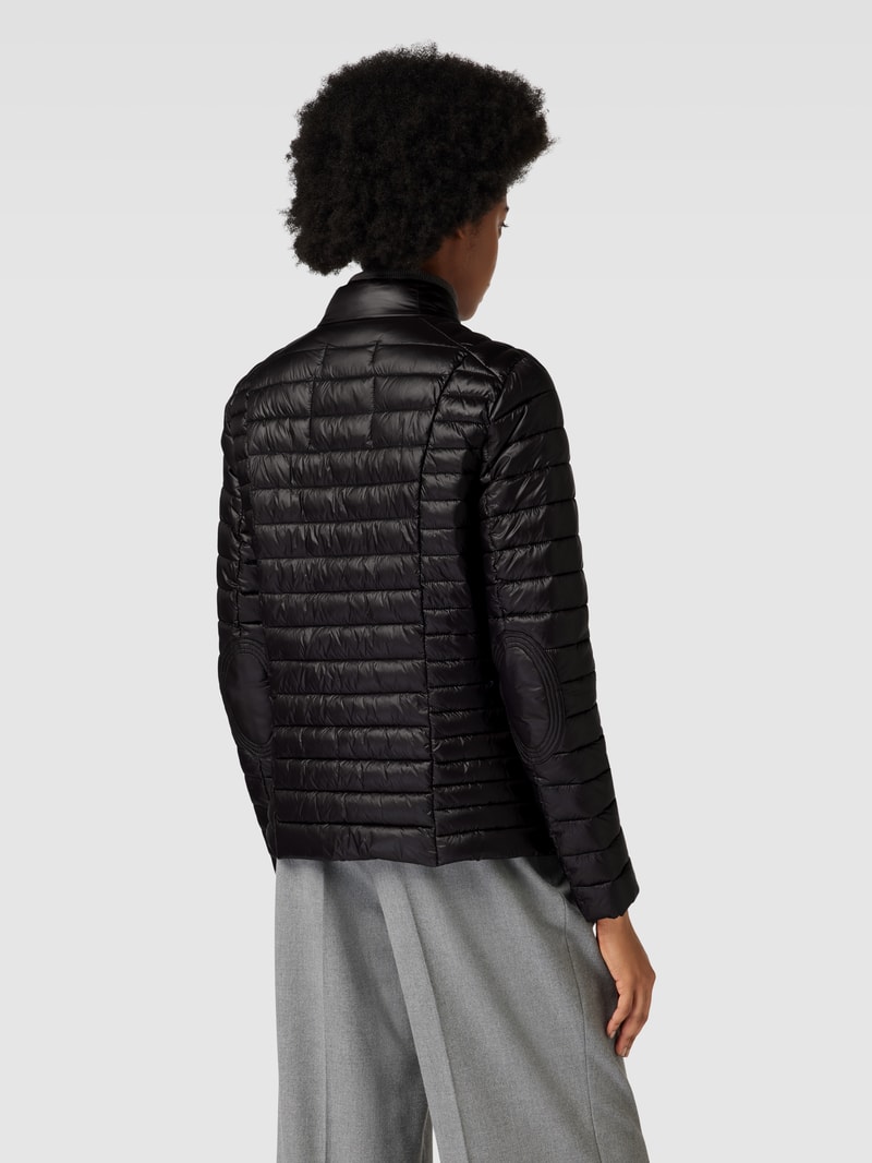 Steppjacke mit Label-Applikation Modell 'JUDY' in schwarz