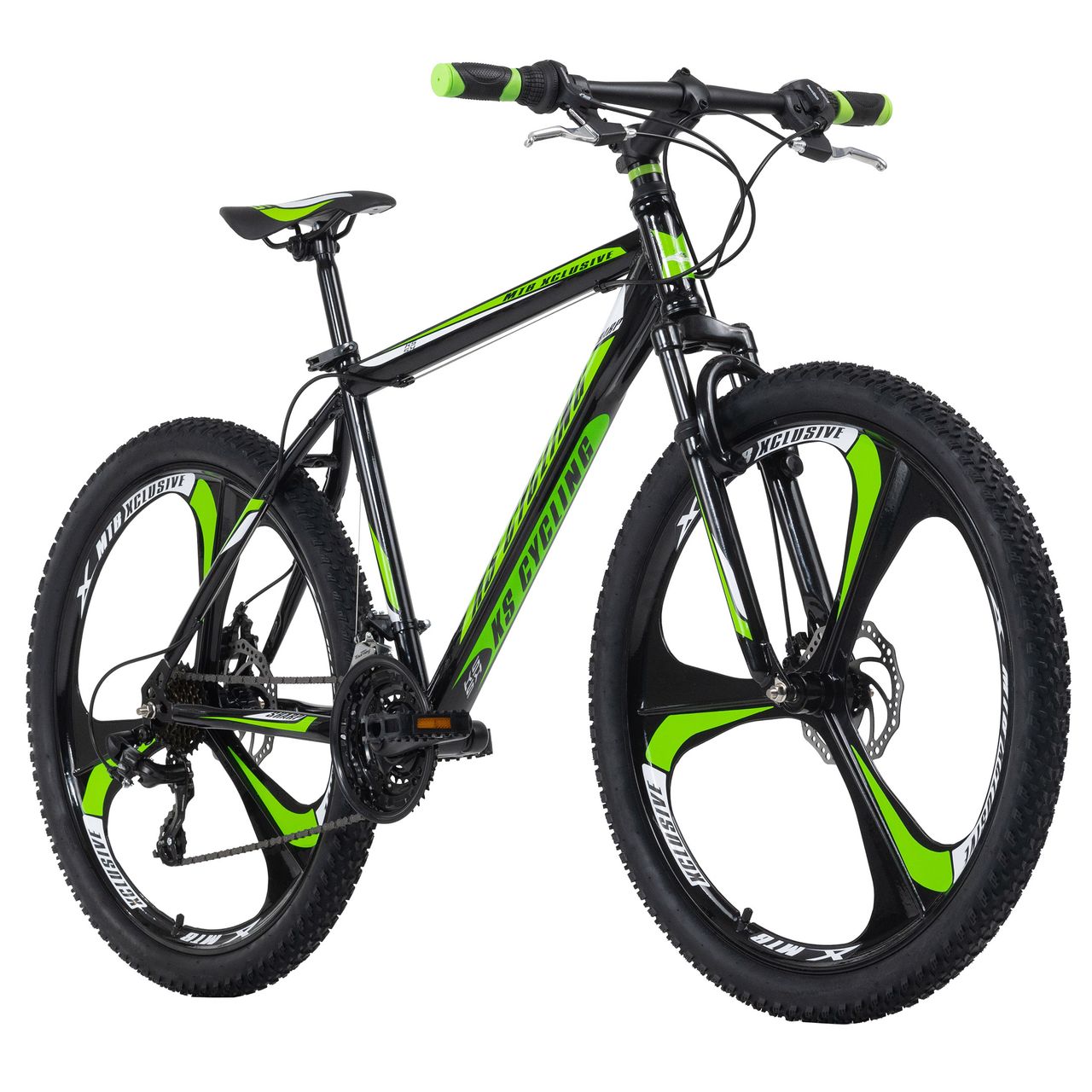 KS Cycling Mountainbike Hardtail 26'' Sharp Schwarz-Grün RH 46 cm