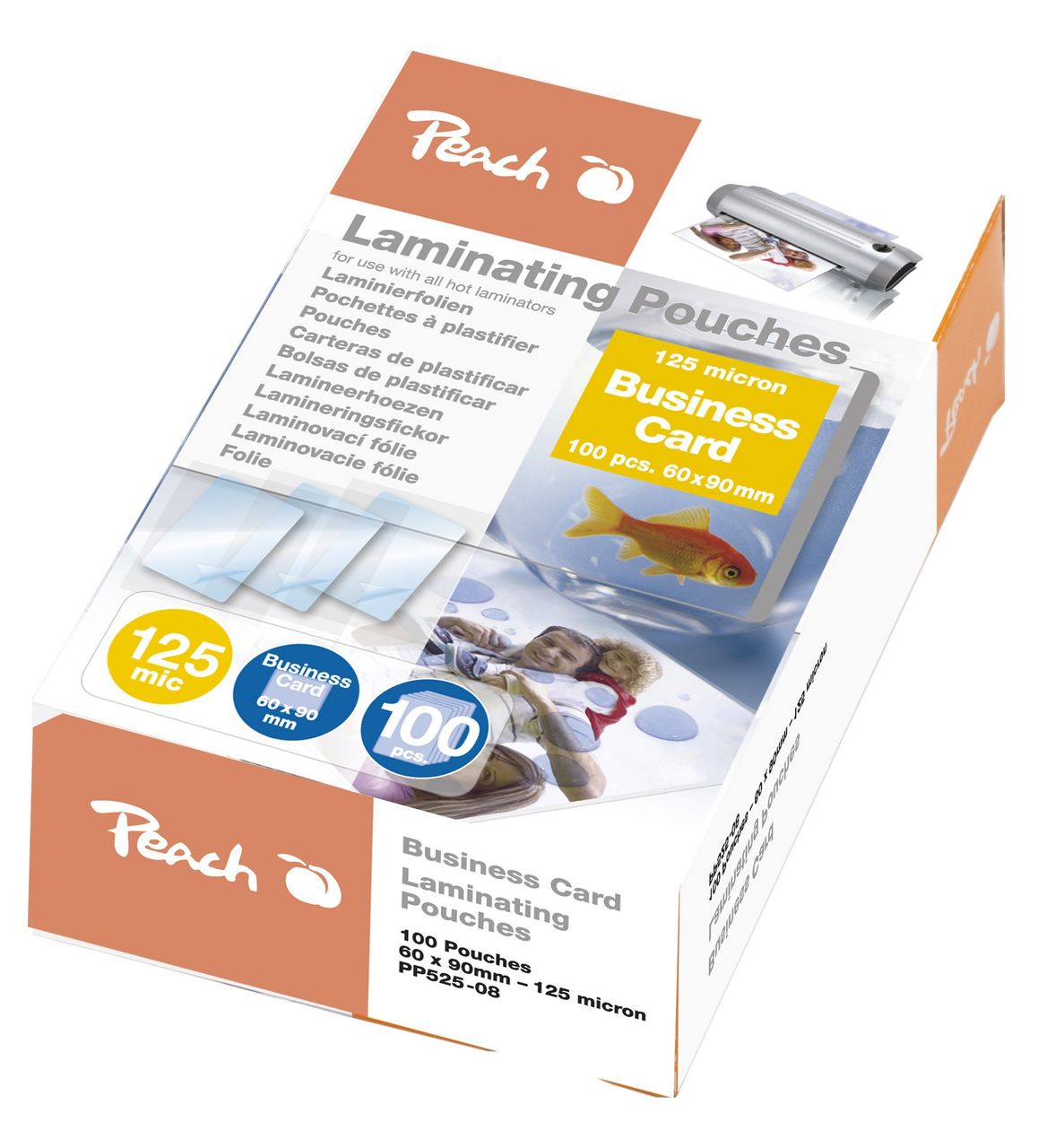 Peach Laminierfolien Business Card (60x90mm), 125 mic, glänzend, PP525-08, 100 Stk.
