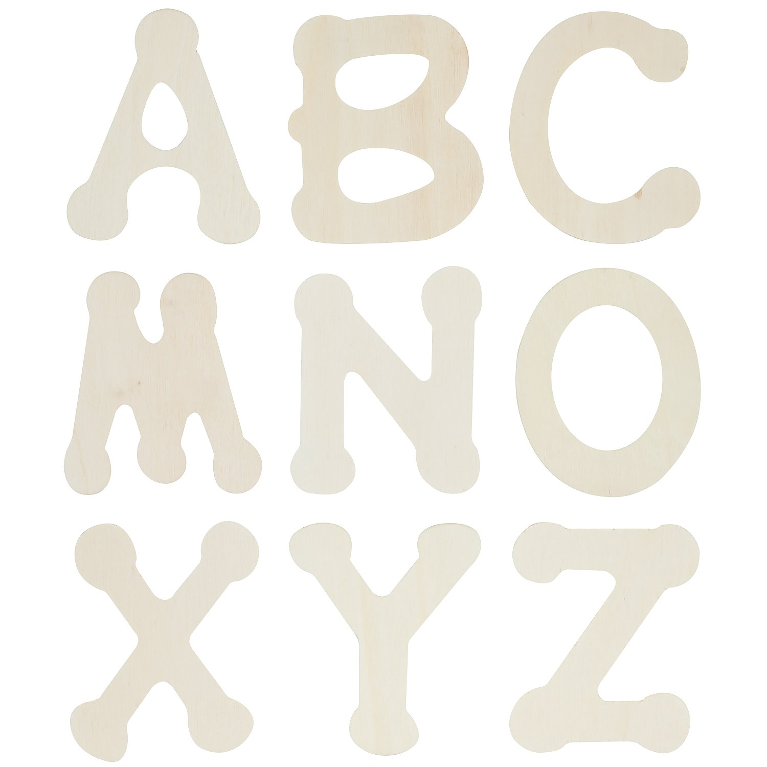 Holzbuchstaben, 6 cm, 52 Stück