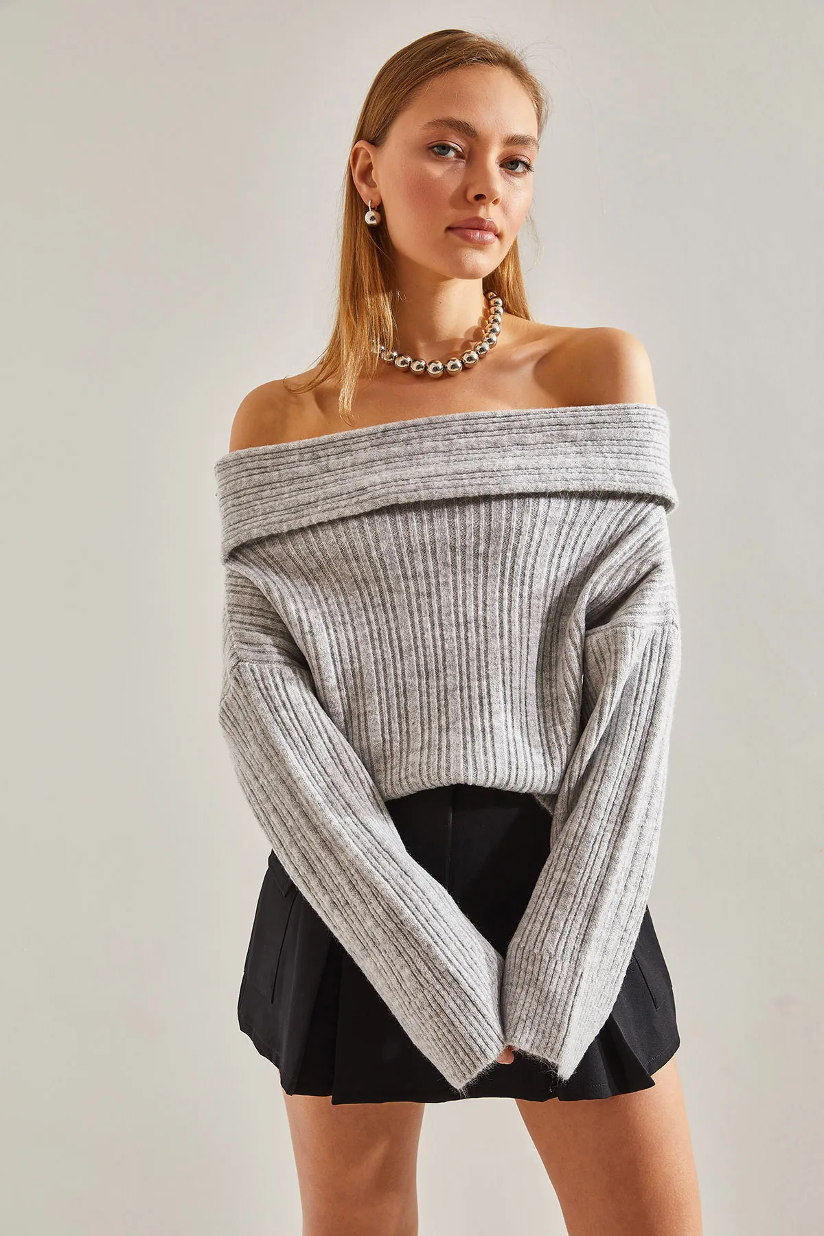 Bianco Lucci  Pullover - Grau - Regular Fit