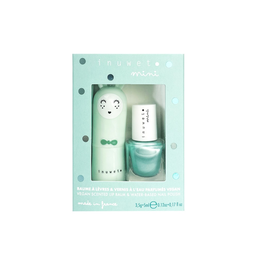 Inuwet Duo Aqua : Baume & Vernis à l'eau parfum pomme Coffret pour enfant