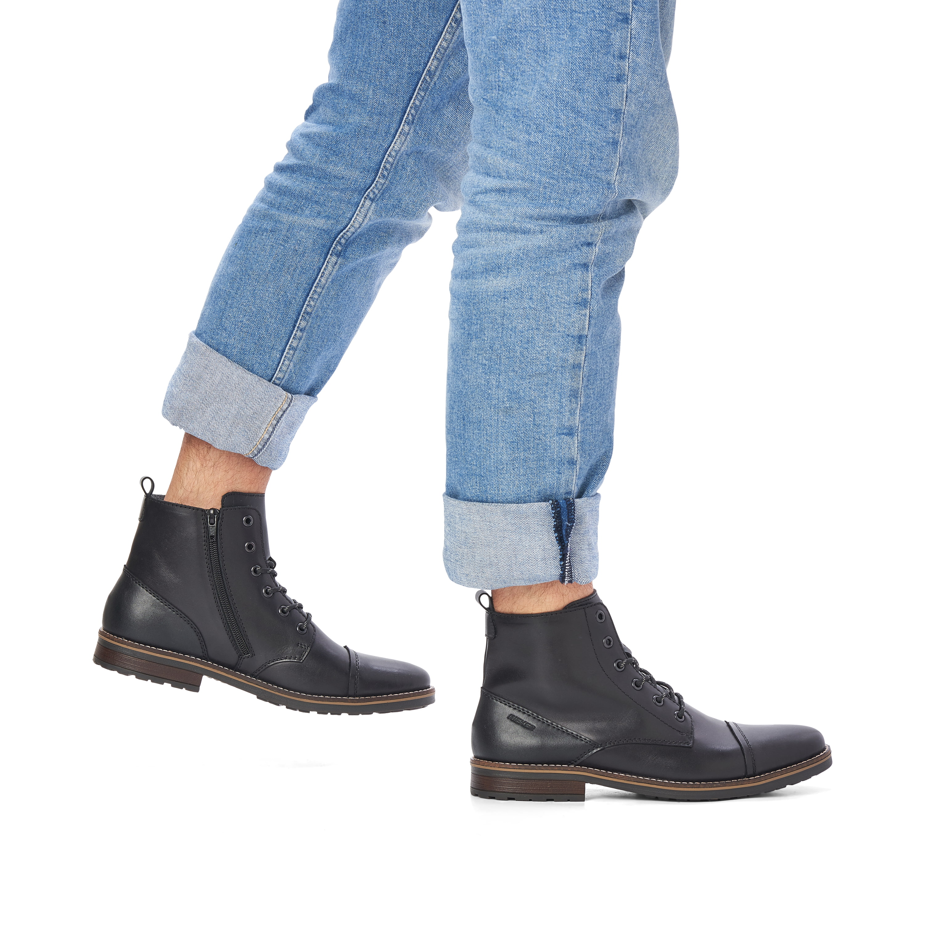 Rieker Herren Schnürstiefel graphitschwarz