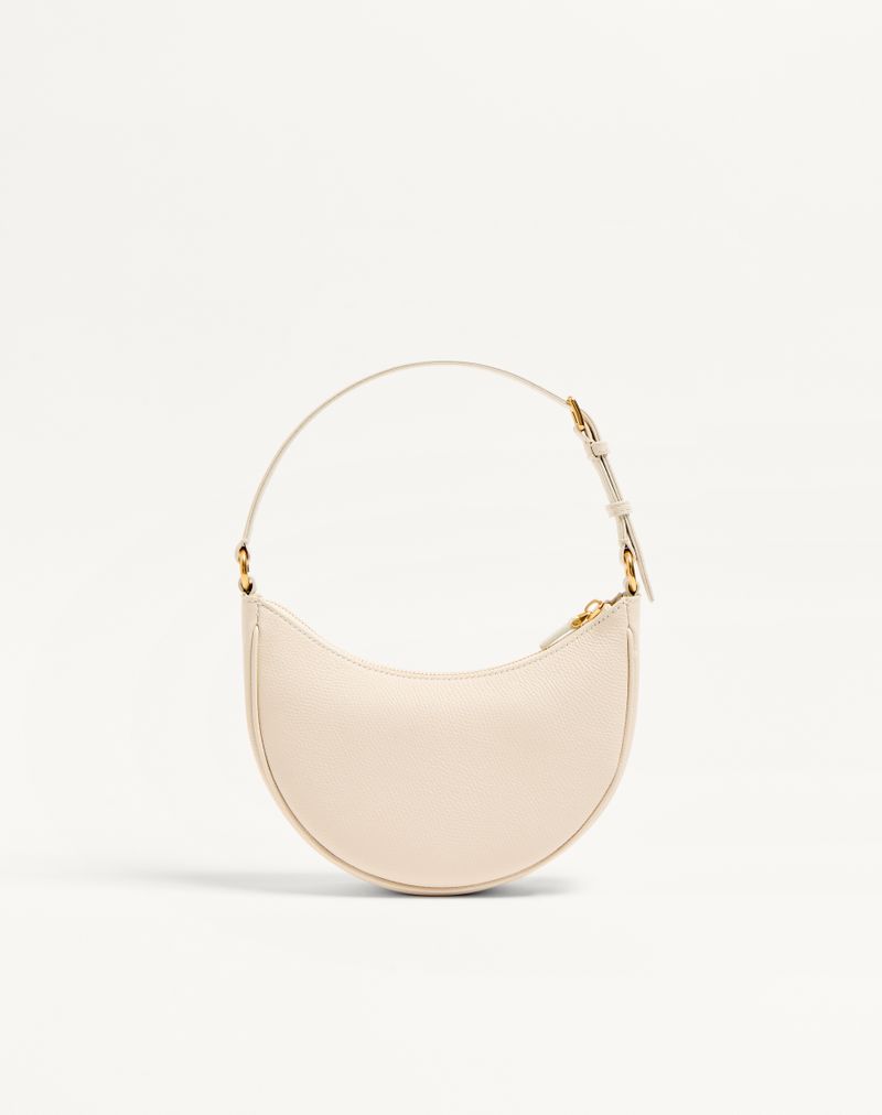 Bolsa Mini Hobo Assinatura VLogo em pele de bezerro granulada
