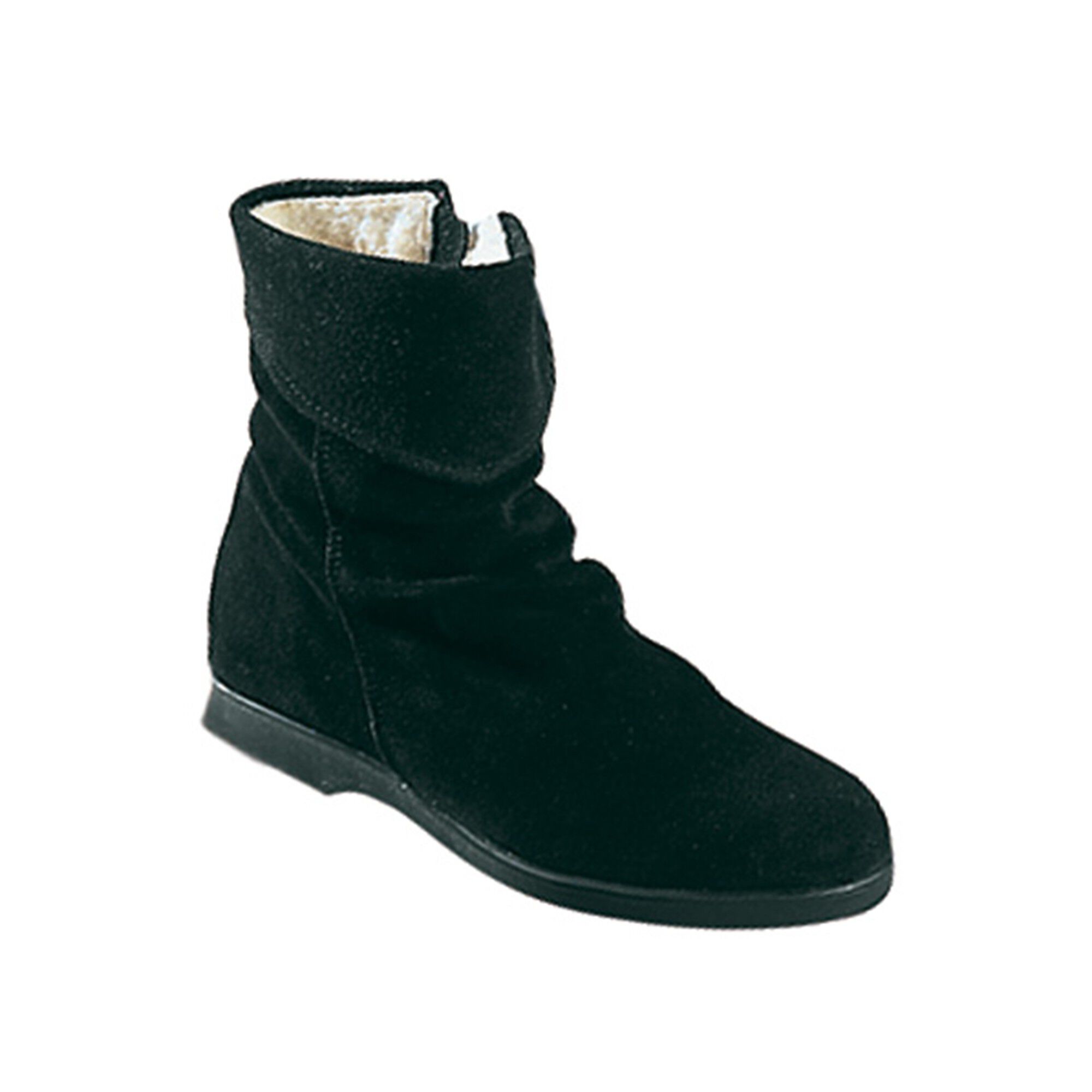 Boots fourrées en croûte de cuir