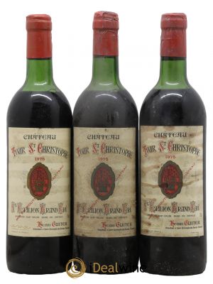 Saint-Émilion Grand Cru Château Tour Saint Christophe 1975 - Lot de 3 Bouteilles