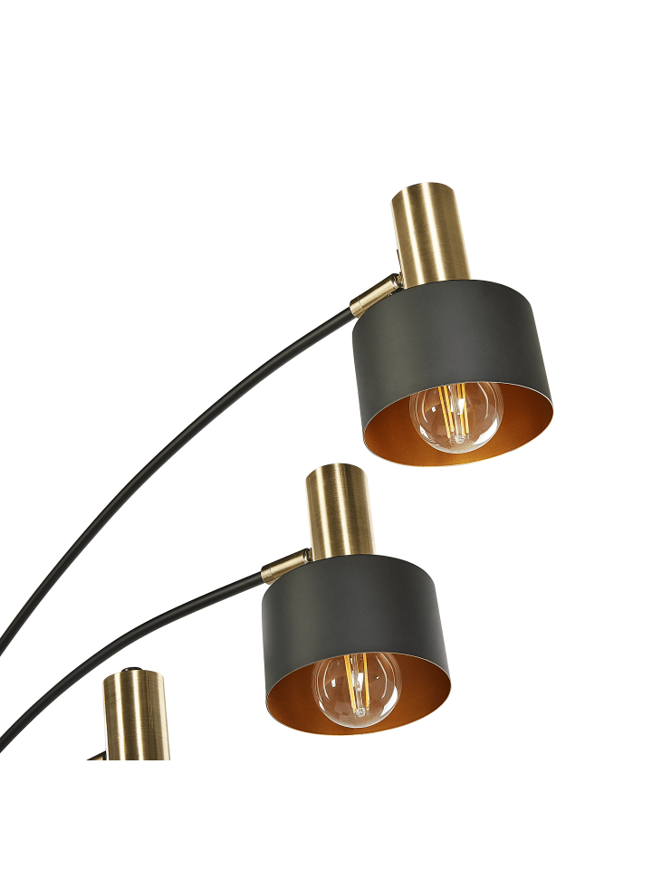 Beliani Stehleuchten ANBESA in Schwarz/Gold - (W) 110 x (H) 210 x (L) 35 cm günstig kaufen onesize