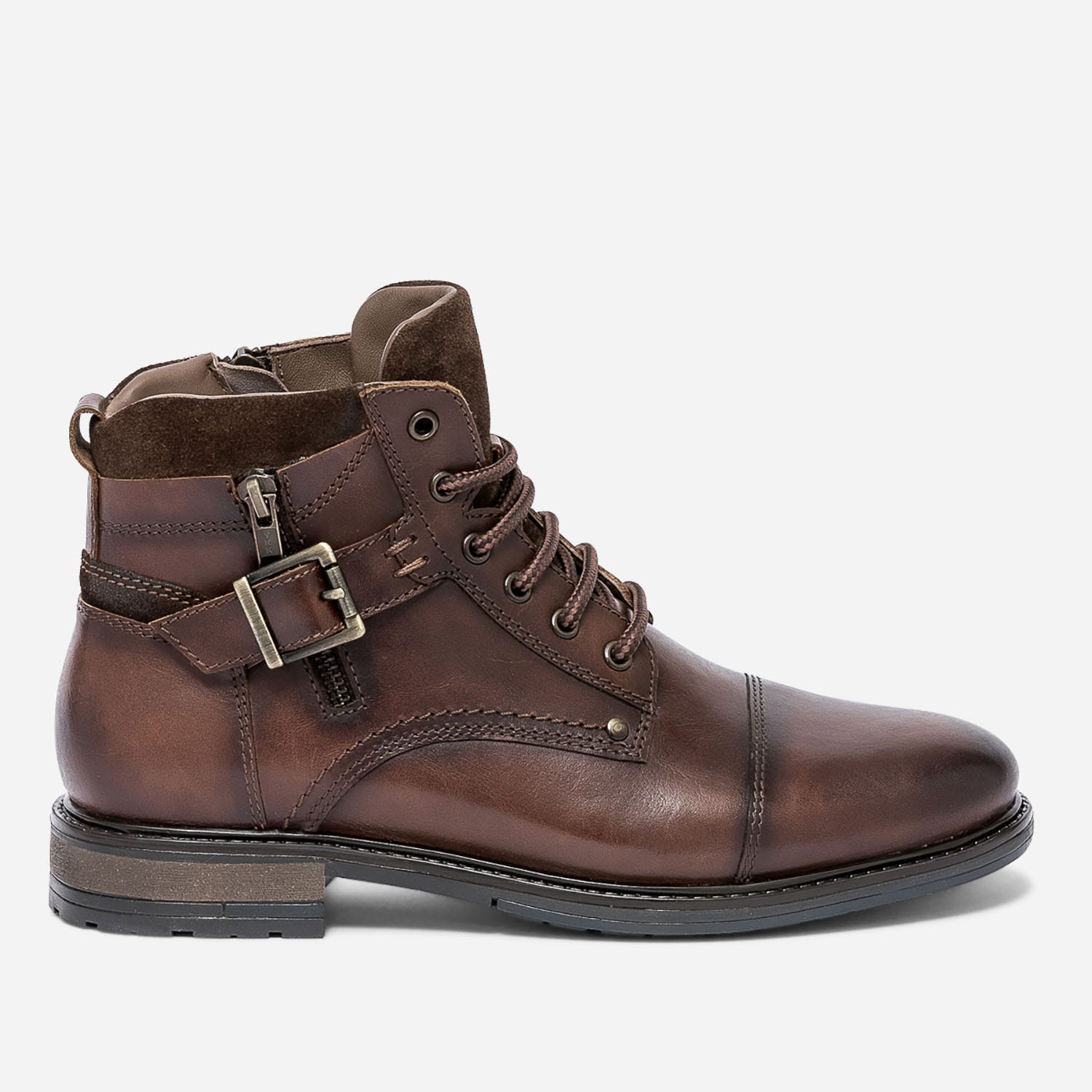 Boots à lacet marron en cuir