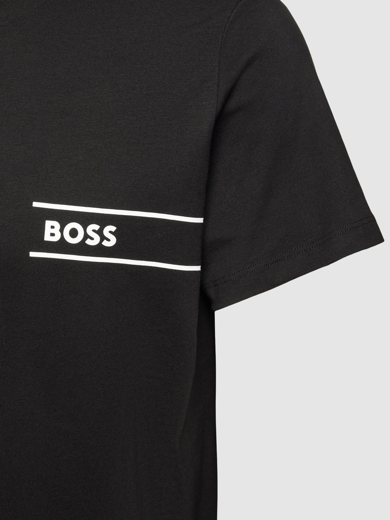 T-Shirt mit Label-Print in schwarz