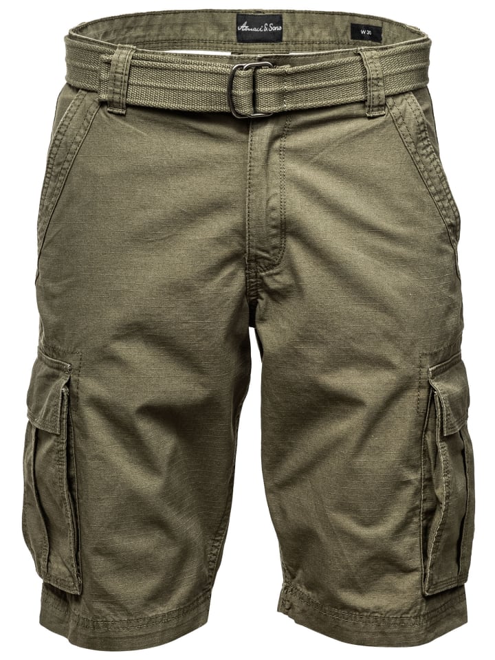 Amaci&Sons Chinoshort inkl. Gürtel MIDFIELD in Olive günstig kaufen