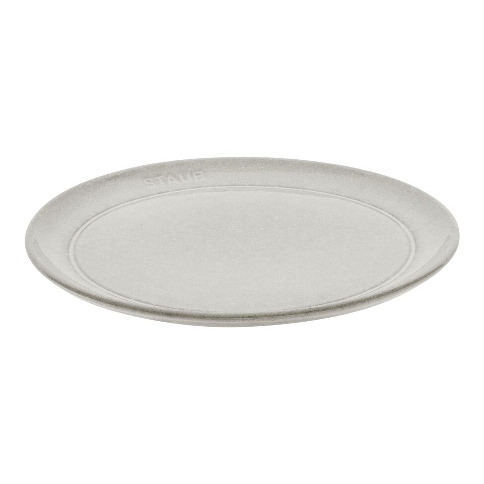 Teller flach 20 cm, Keramik, Weisser Trüffel