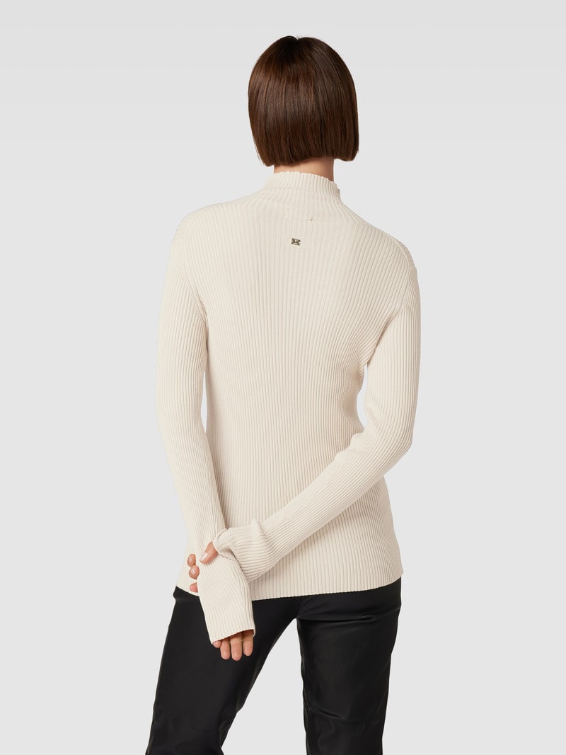 Strickpullover mit Stehkragen in ecru