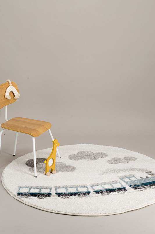 Tapis rond PETIT TRAIN 120x120cm