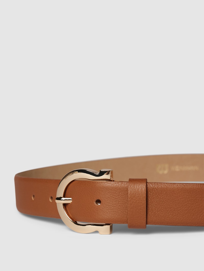 Gürtel aus Leder mit Dornschließe Modell 'Seta' in cognac