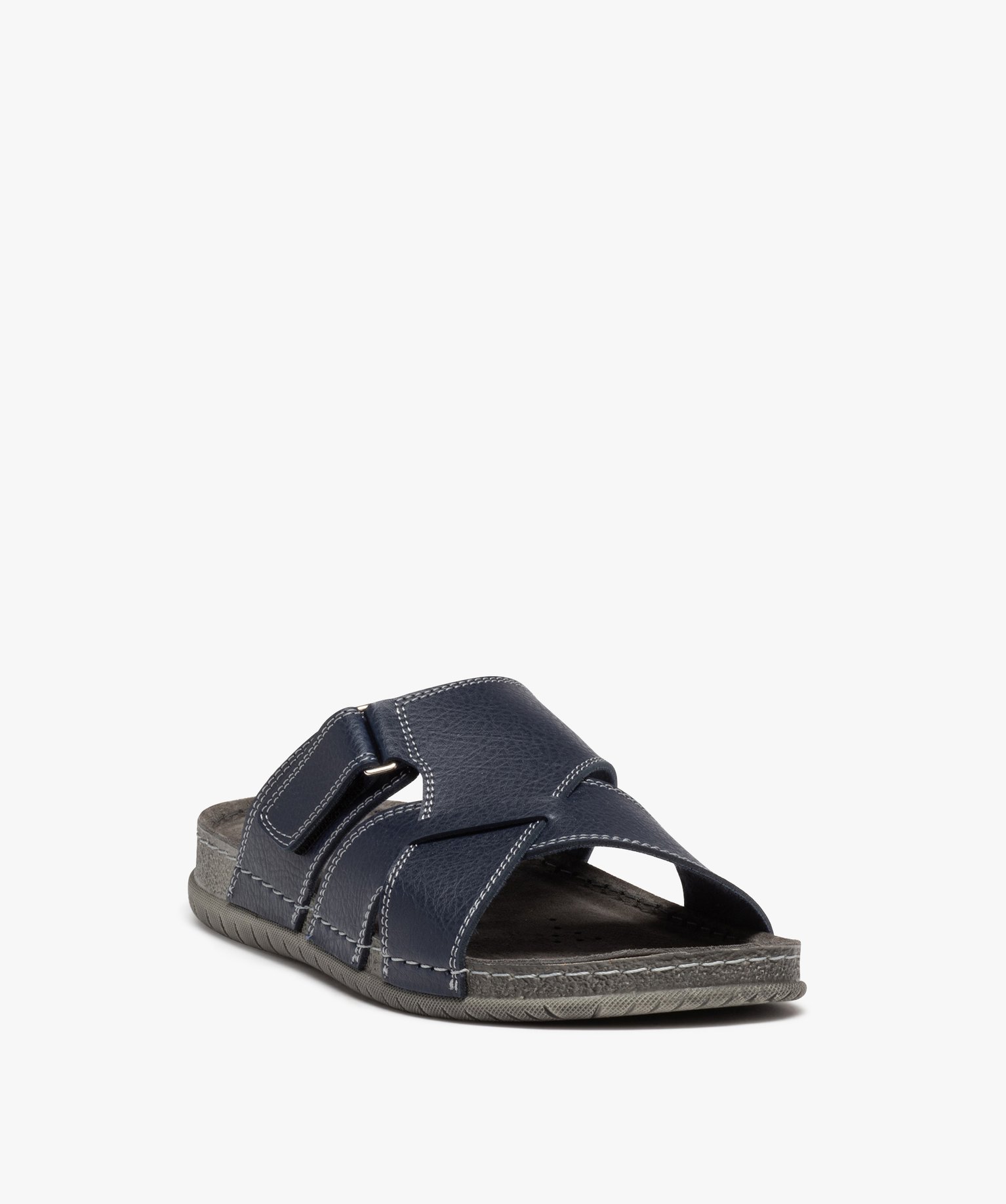 Mules confort multibrides croisées homme marine | GEMO