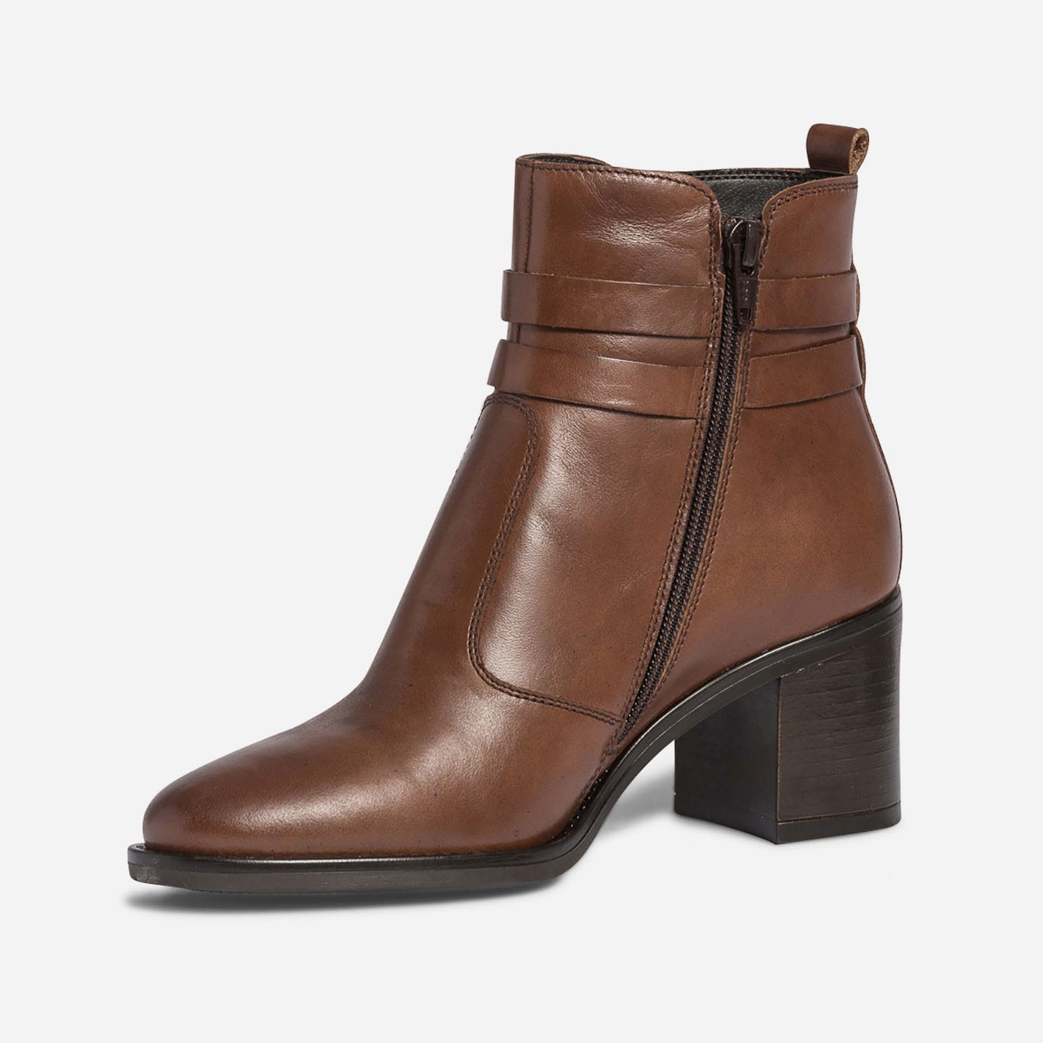 Boots cognac en cuir éco-conçu