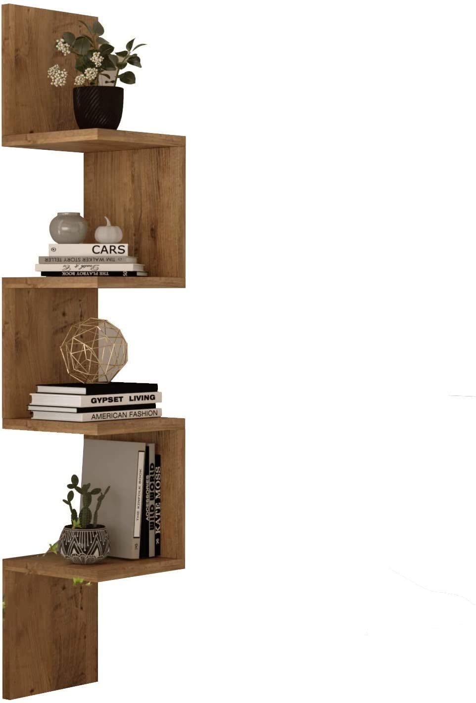 Yurupa Eckregal Yurupa Eckregal,Wandregal,4 Ebenen,Hängeregal,Bücherregal,Grau,WL9-AN