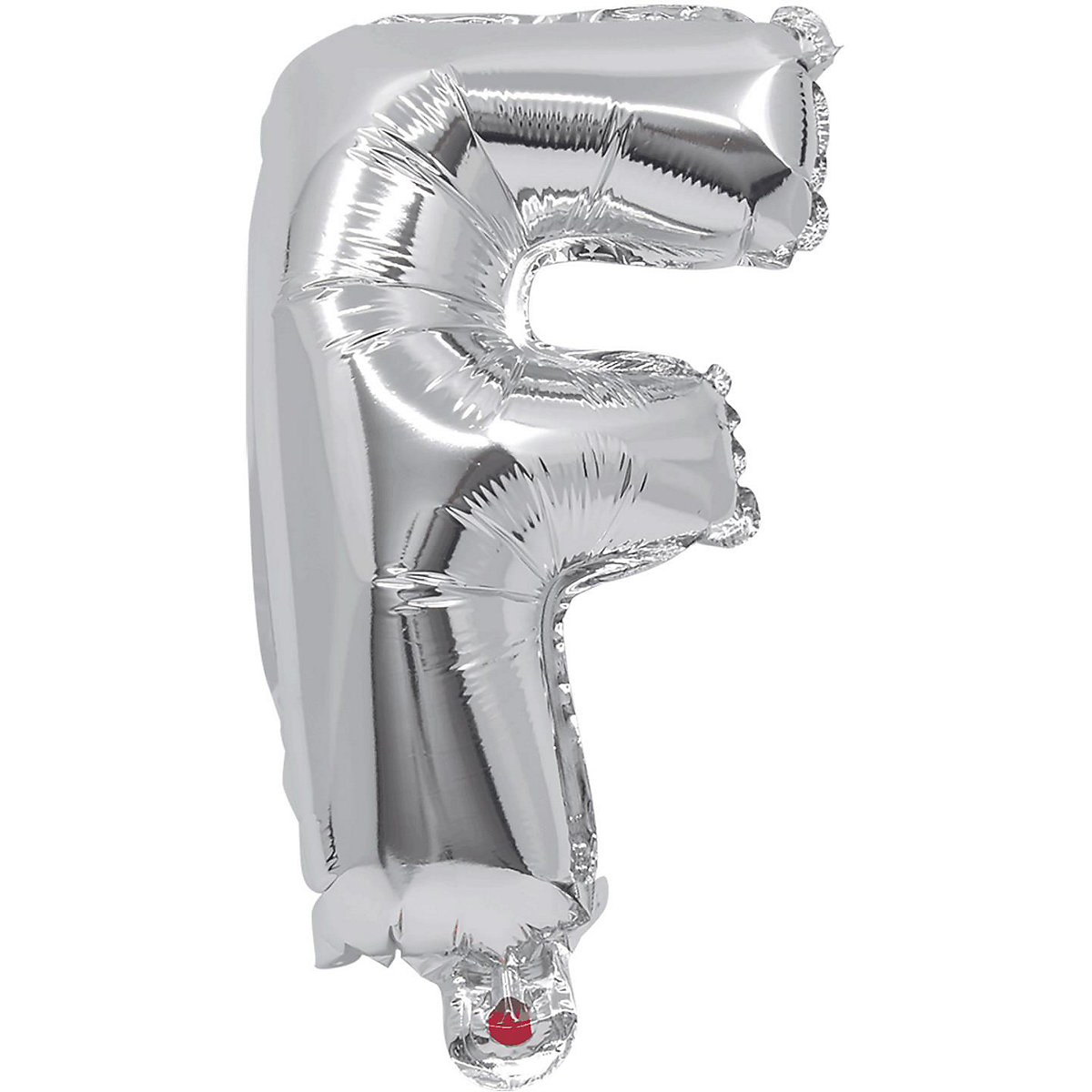 Folienballon Buchstabe F silber, 32 cm, inkl. Pustehalm