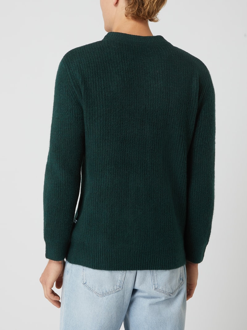 Pullover mit Woll-Anteil Modell 'Unid' in bottle