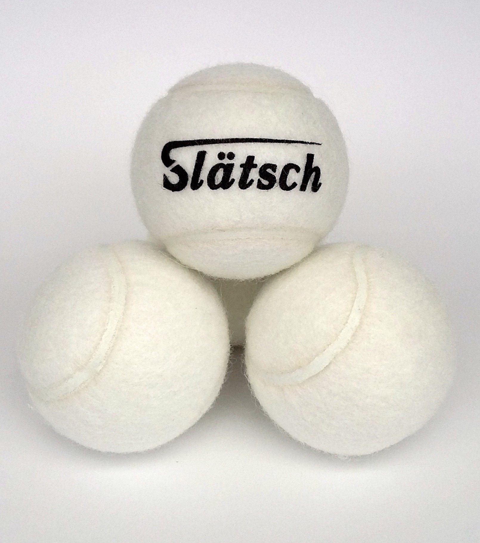Slätsch Tennisball Weiße Tennisbälle 4er-Dose Druckbälle by Slätsch, weißer Filz