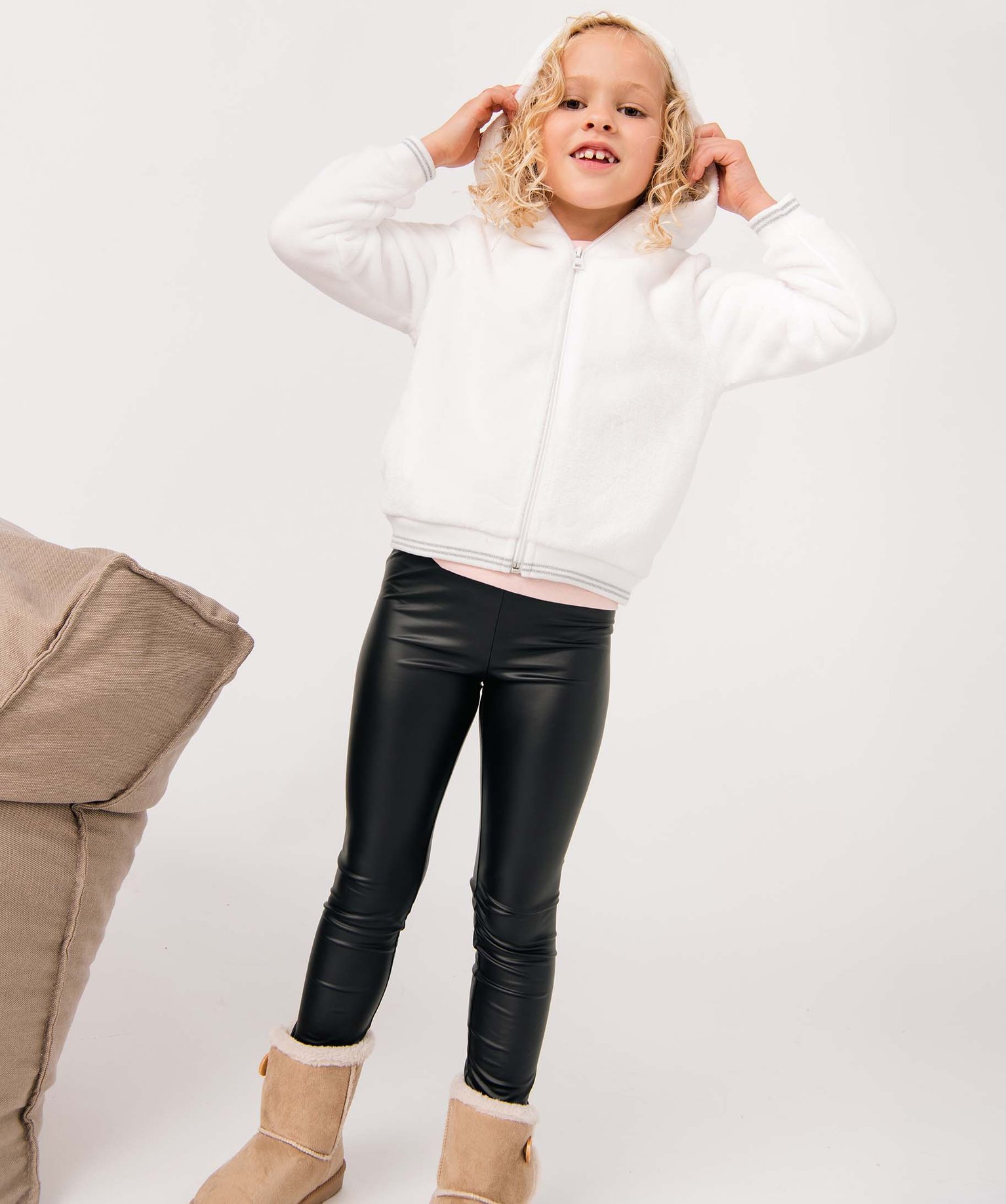 Legging long en matière extensible fille noir | GEMO