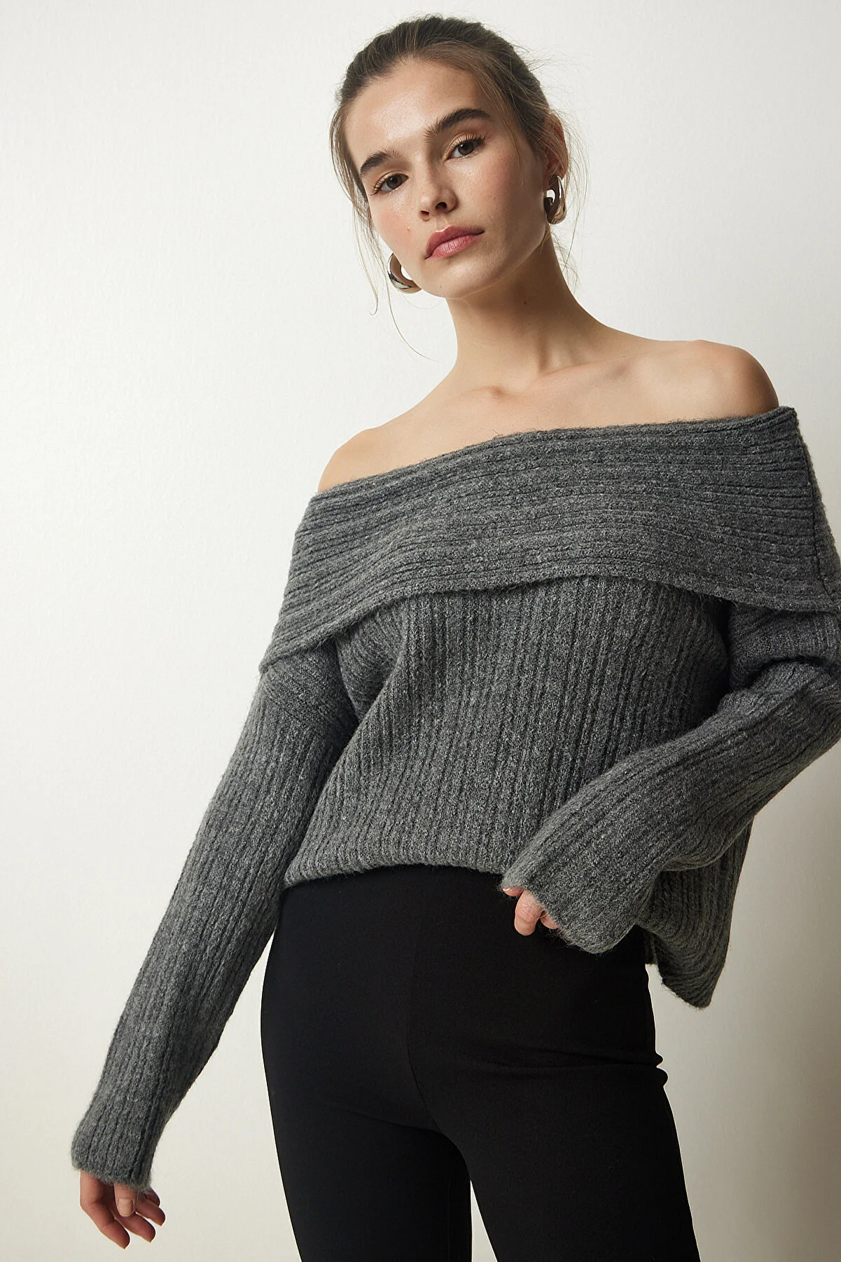 Happiness İstanbul  Pullover - Grau - Regular Fit